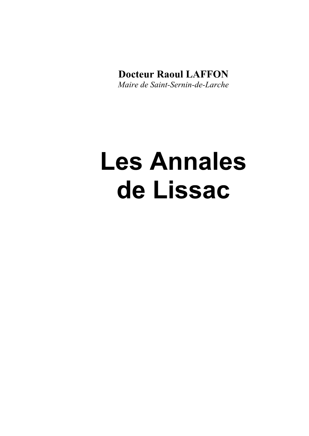 Annales De Lissac Au Format