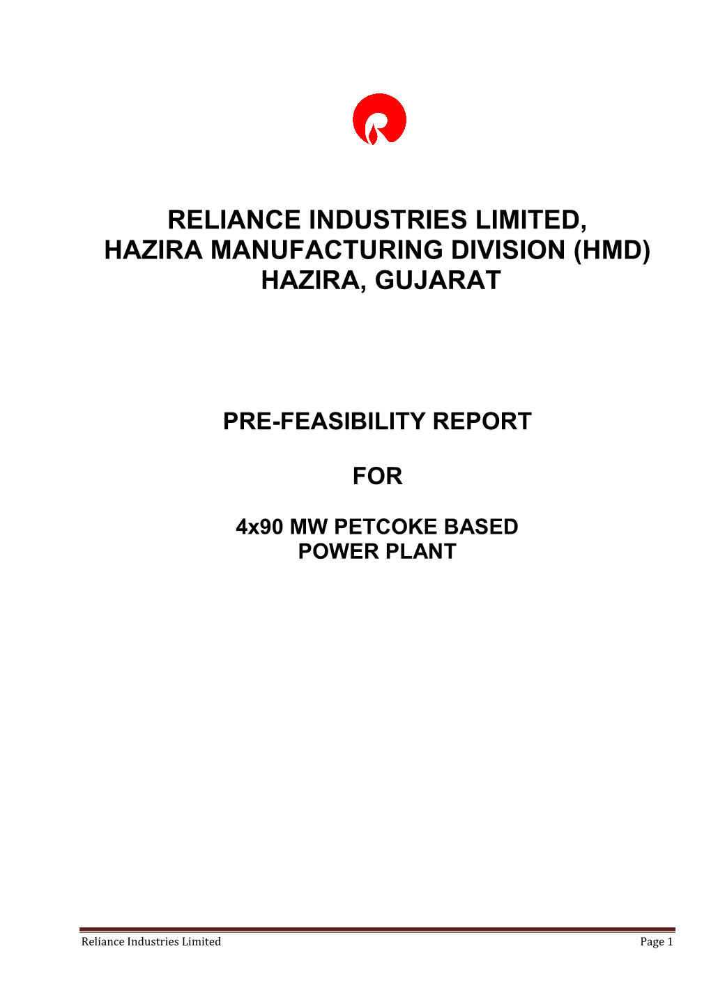 Reliance Industries Limited, Hazira Manufacturing Division (Hmd) Hazira, Gujarat