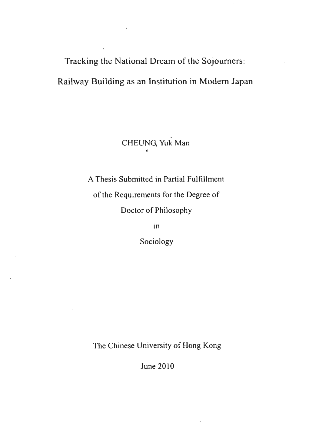 Railway Building As an Institution in Modem Japan