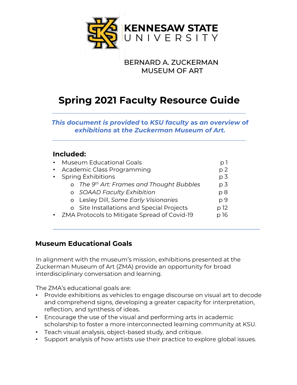 Spring 2021 Faculty Resource Guide