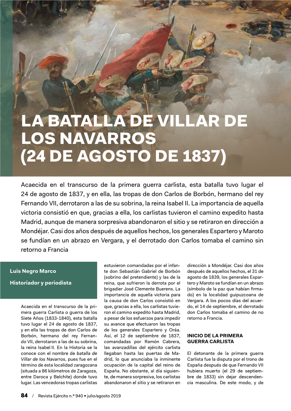 La Batalla De Villar De Los Navarros (24 De Agosto De 1837)