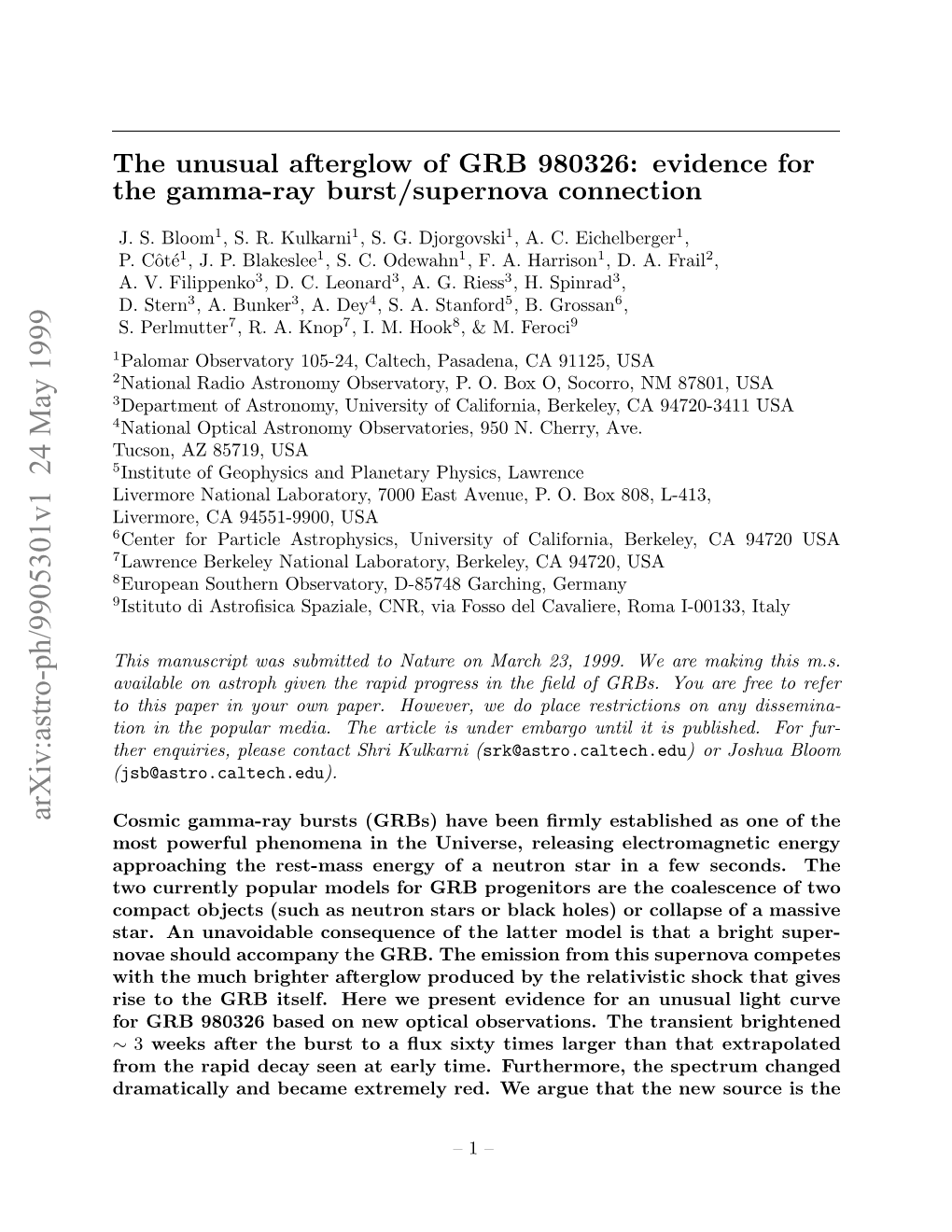 The Unusual Afterglow of GRB 980326: Evidence for the Gamma-Ray Burst/Supernova Connection