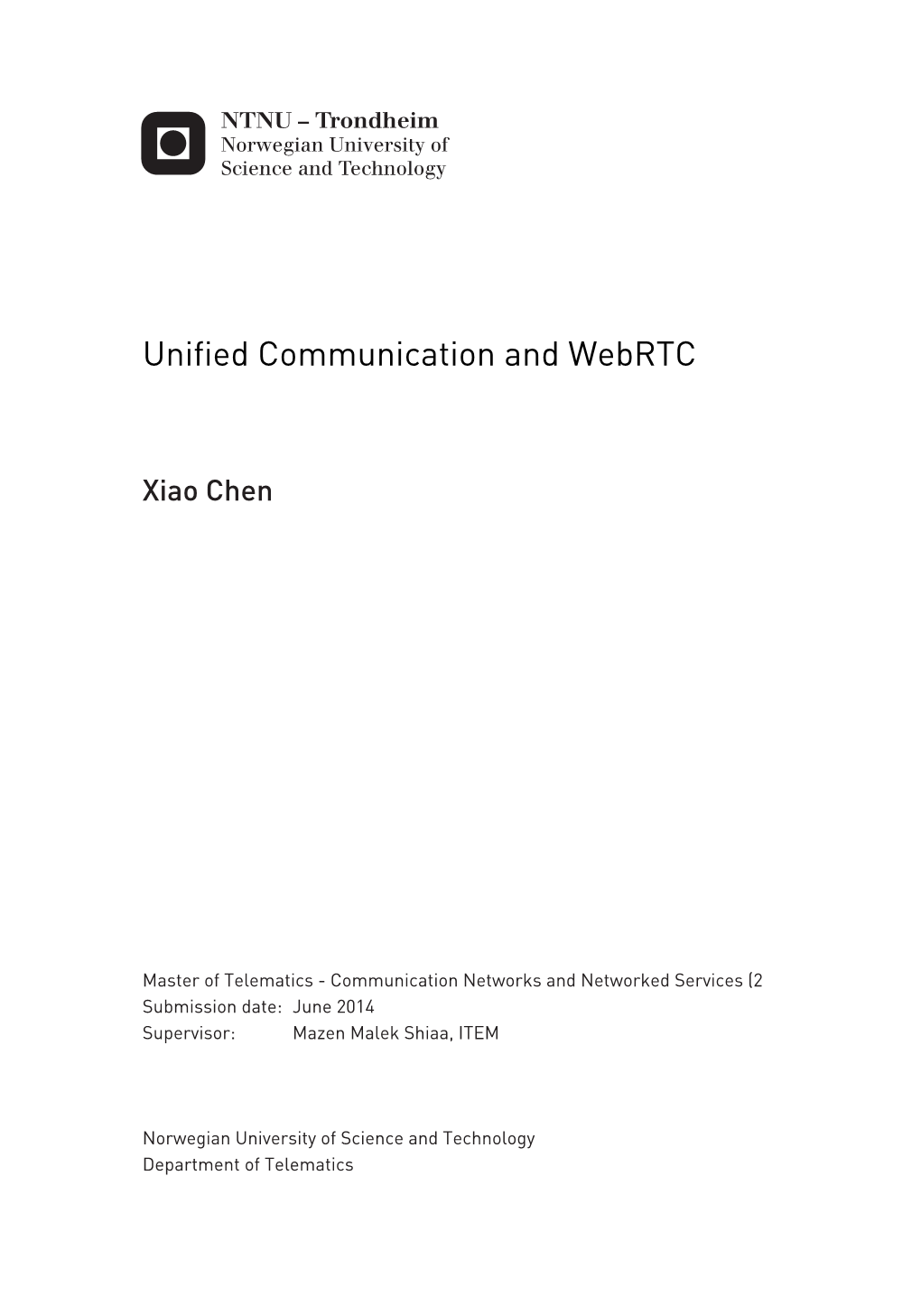 Unified Communication and Webrtc