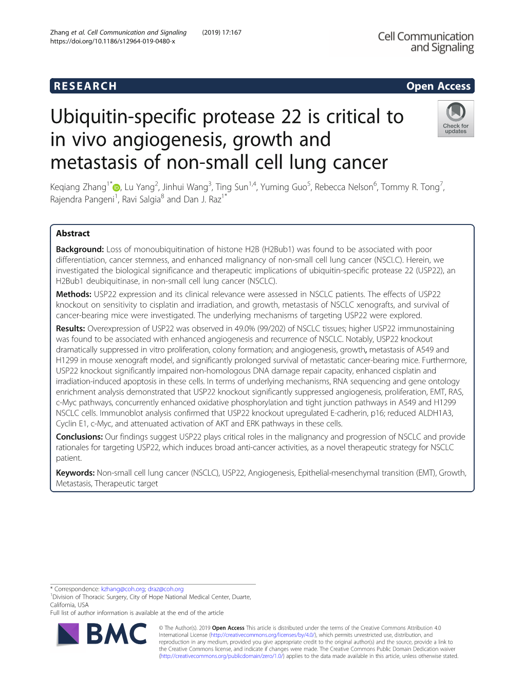 Ubiquitin-Specific Protease 22 Is Critical to in Vivo Angiogenesis