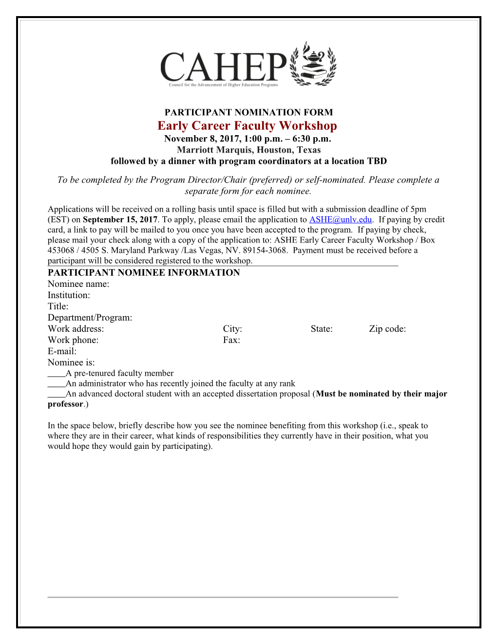 Participant Nomination Form