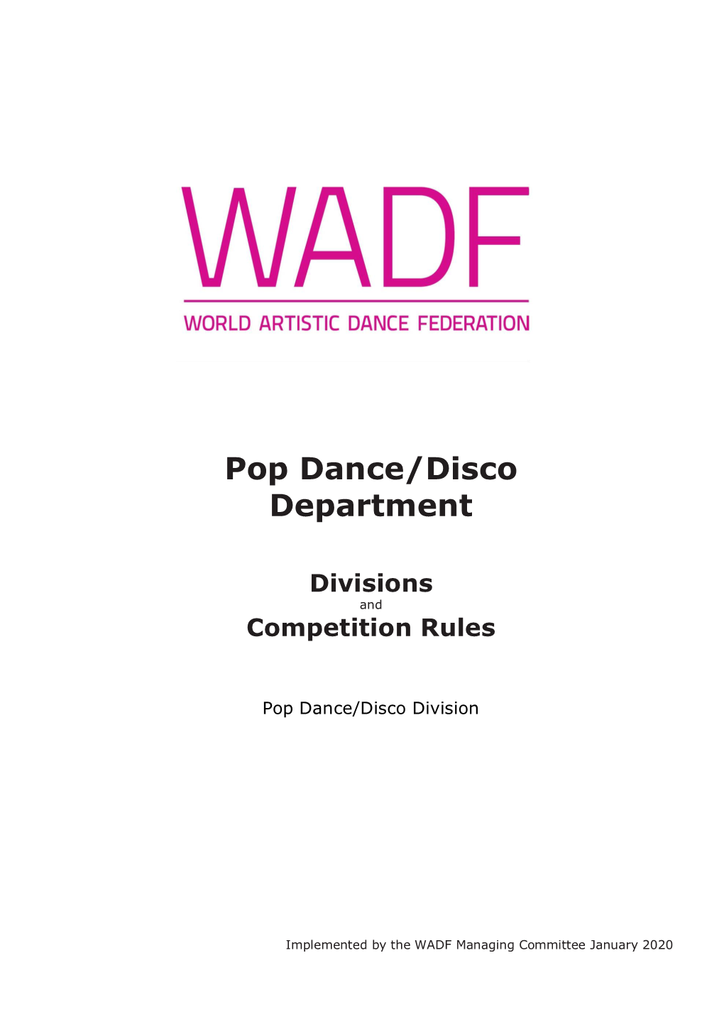 Pop Dance/Disco Department