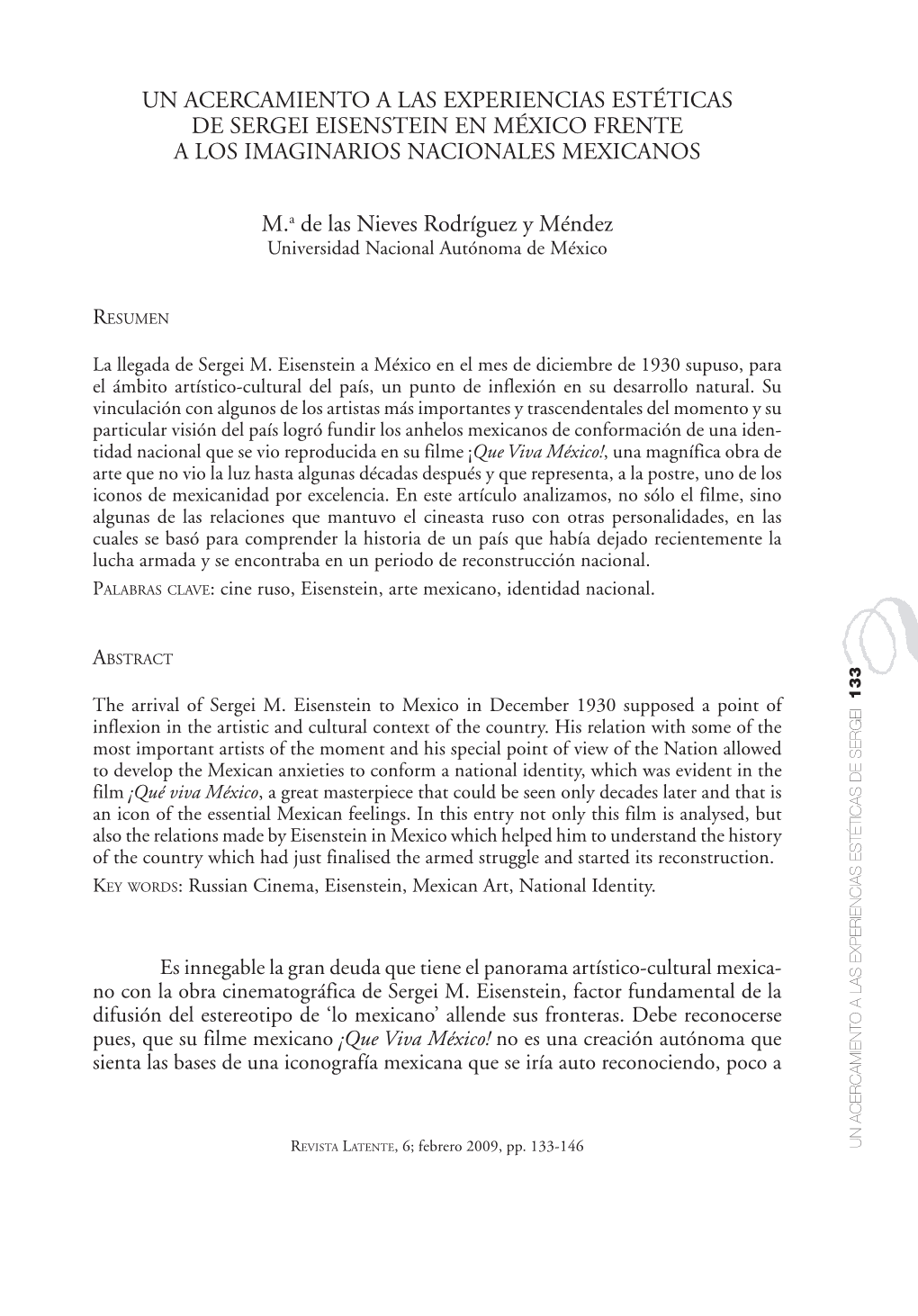 Un Acercamiento a Las Experiencias Estéticas De Sergei Eisenstein En