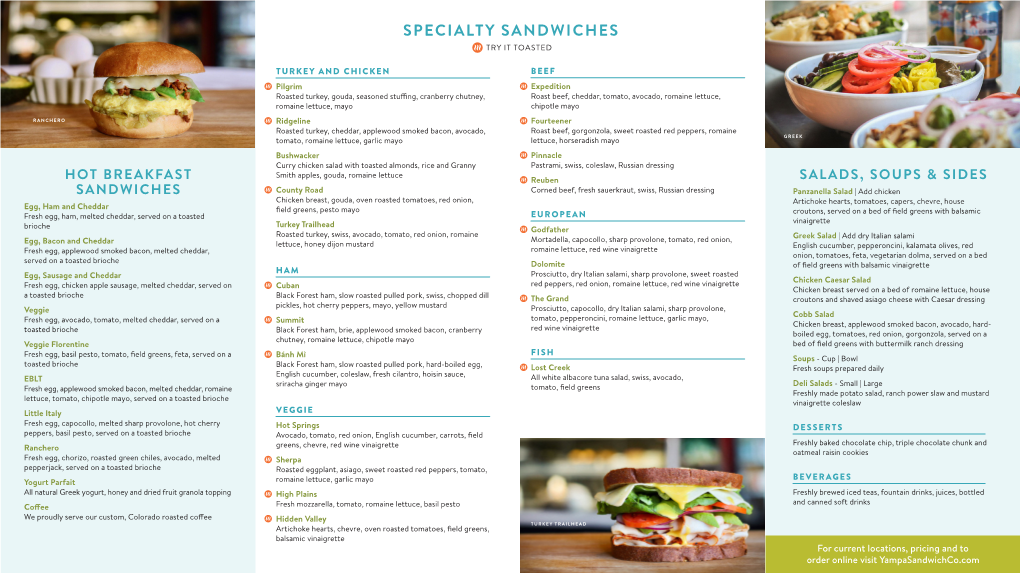 Specialty Sandwiches Try It Toasted