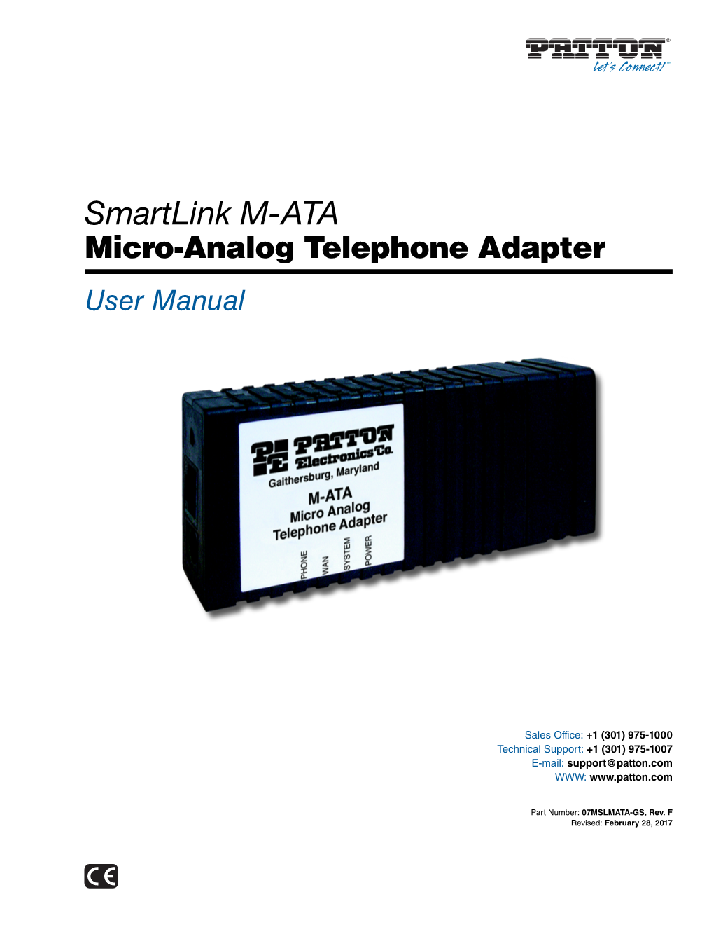 Smartlink M-ATA Micro-Analog Telephone Adapter User Manual