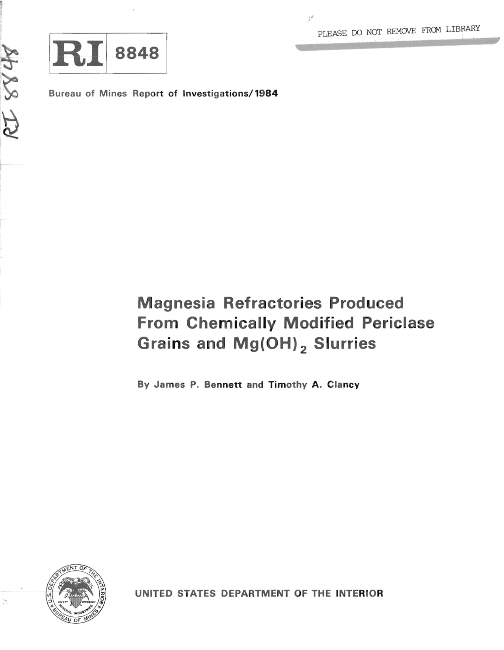 Magnesia Refractories Produced from Chemically Modified Periclase Grains and Mg(OH) 2 Slurries