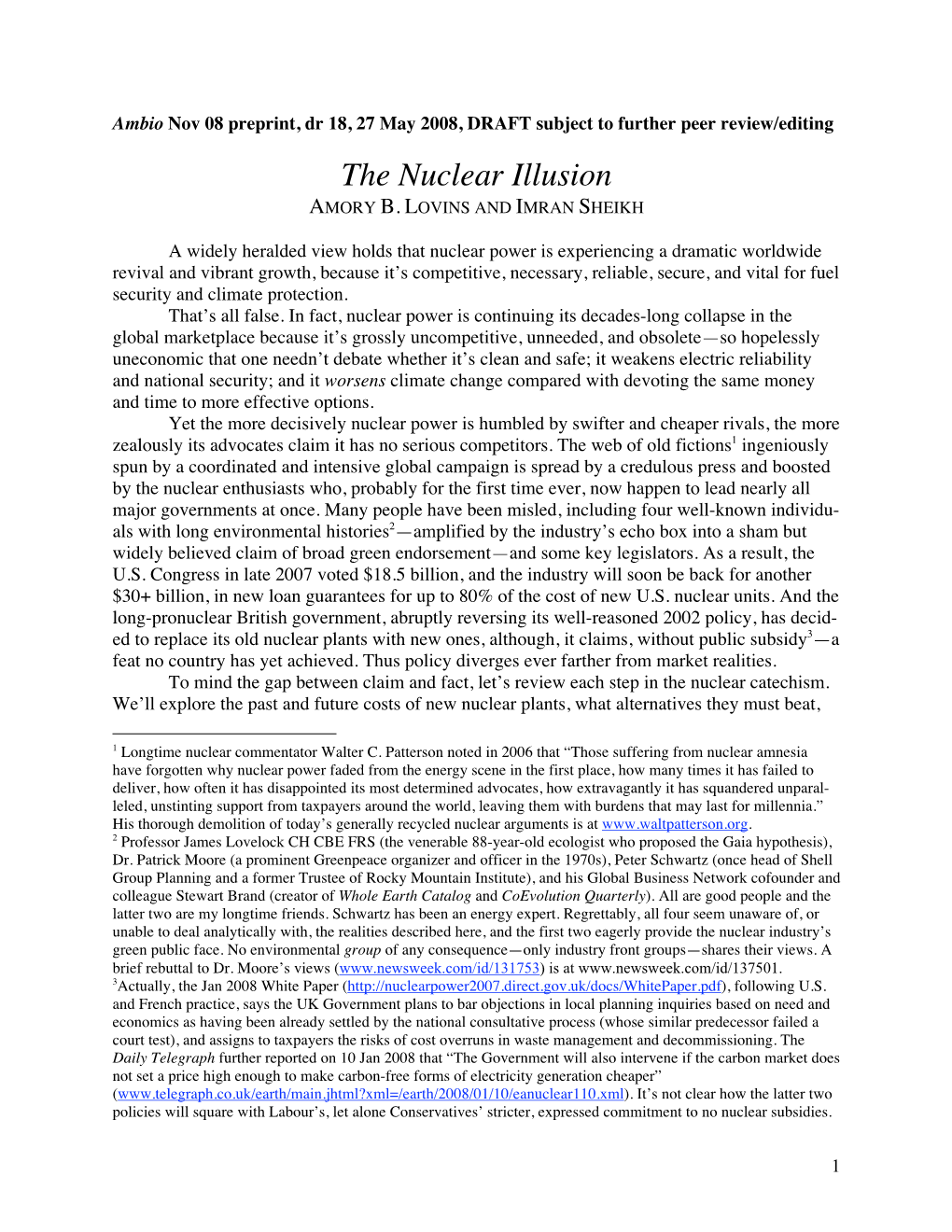 The Nuclear Illusion AMORY B