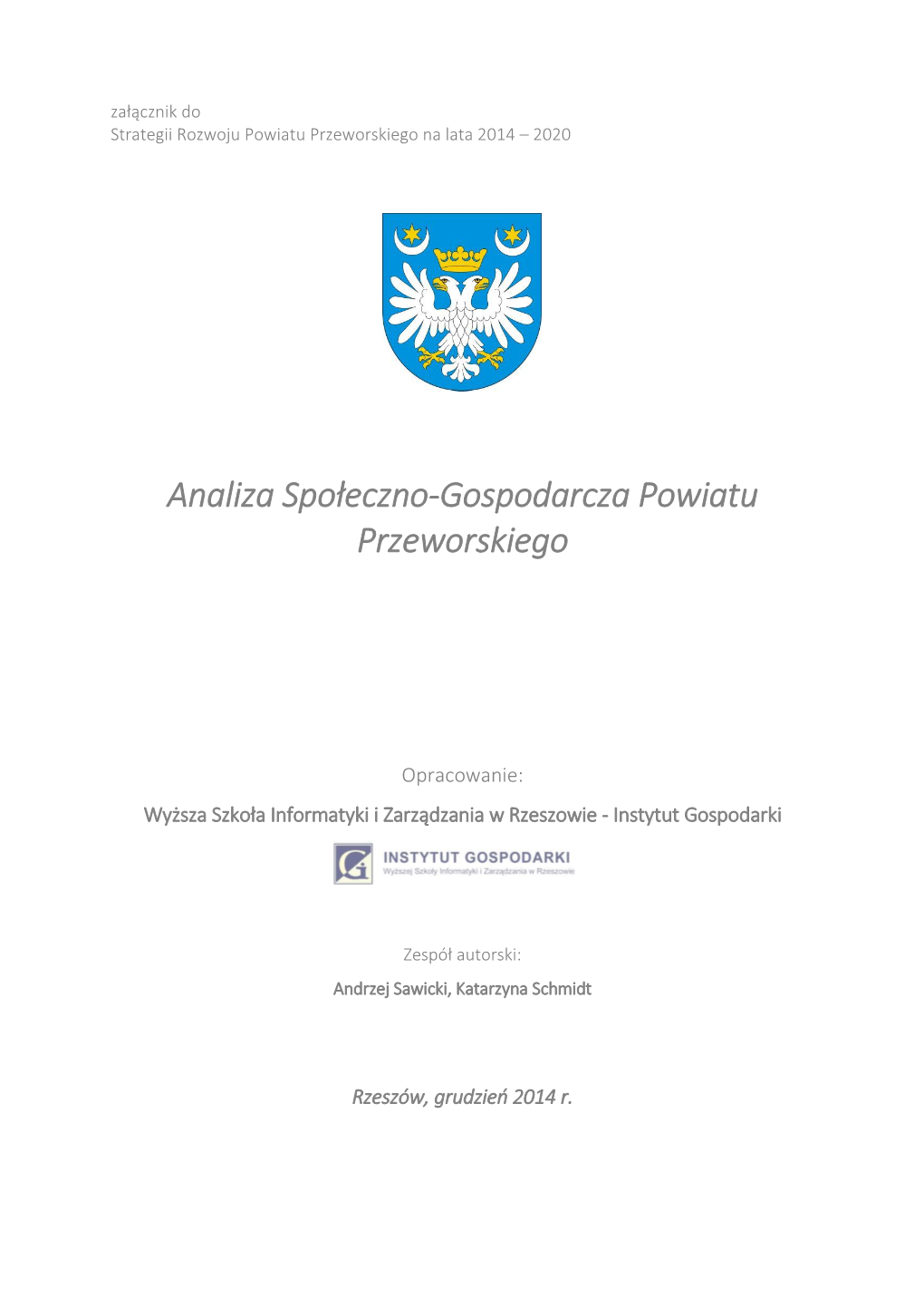 Analiza Społeczno-Gospodarcza Powiatu Przeworskiego