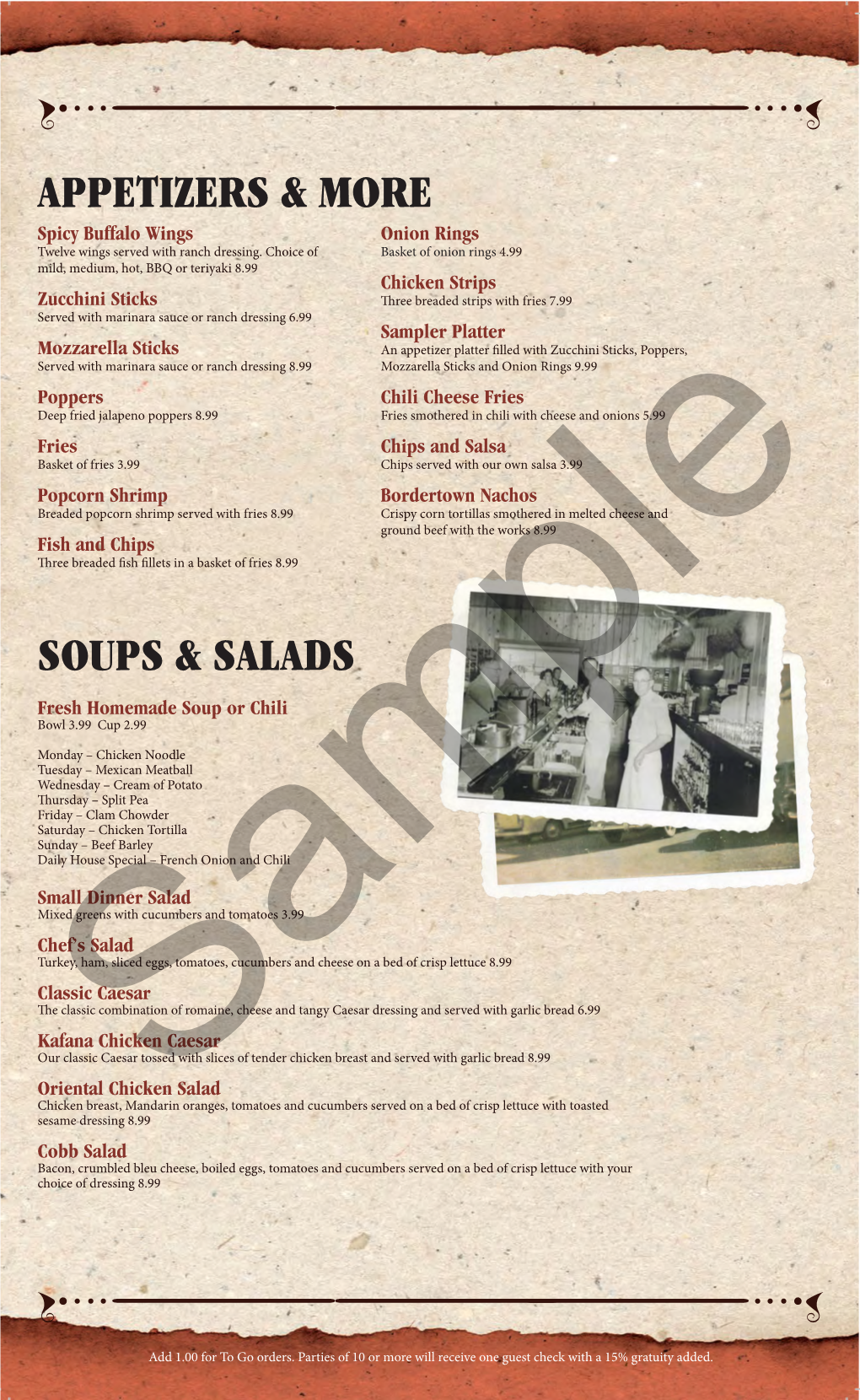 Appetizers & More Soups & Salads