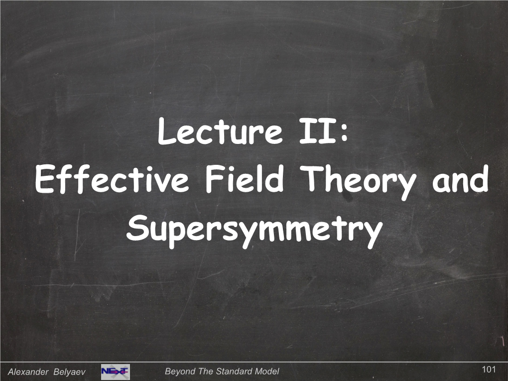 Effective Field Theory and Supersymmetry