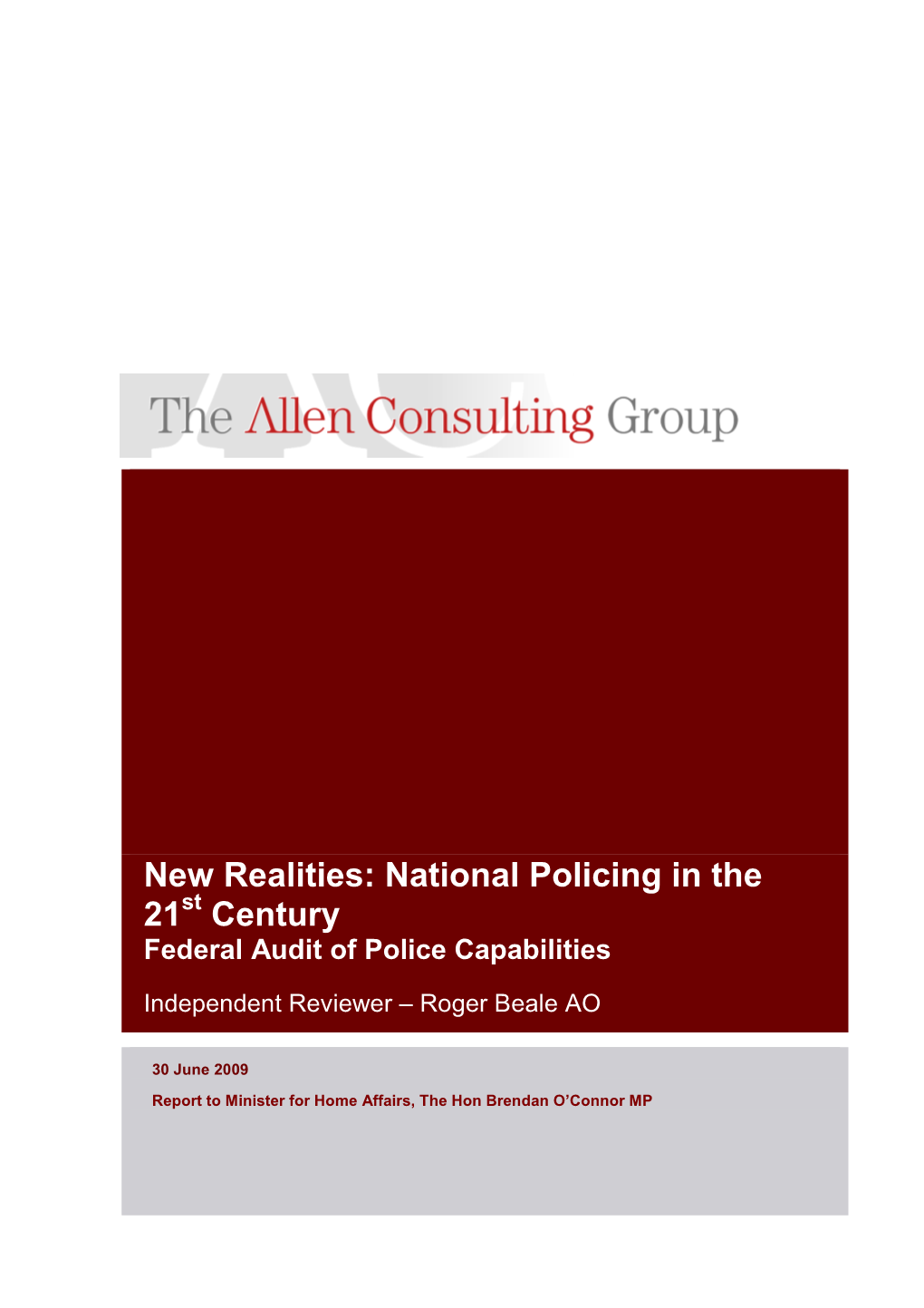 National Policing in the 21 Century
