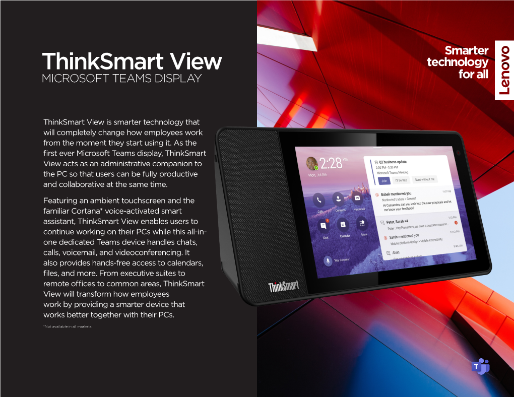 Thinksmart View MICROSOFT TEAMS DISPLAY