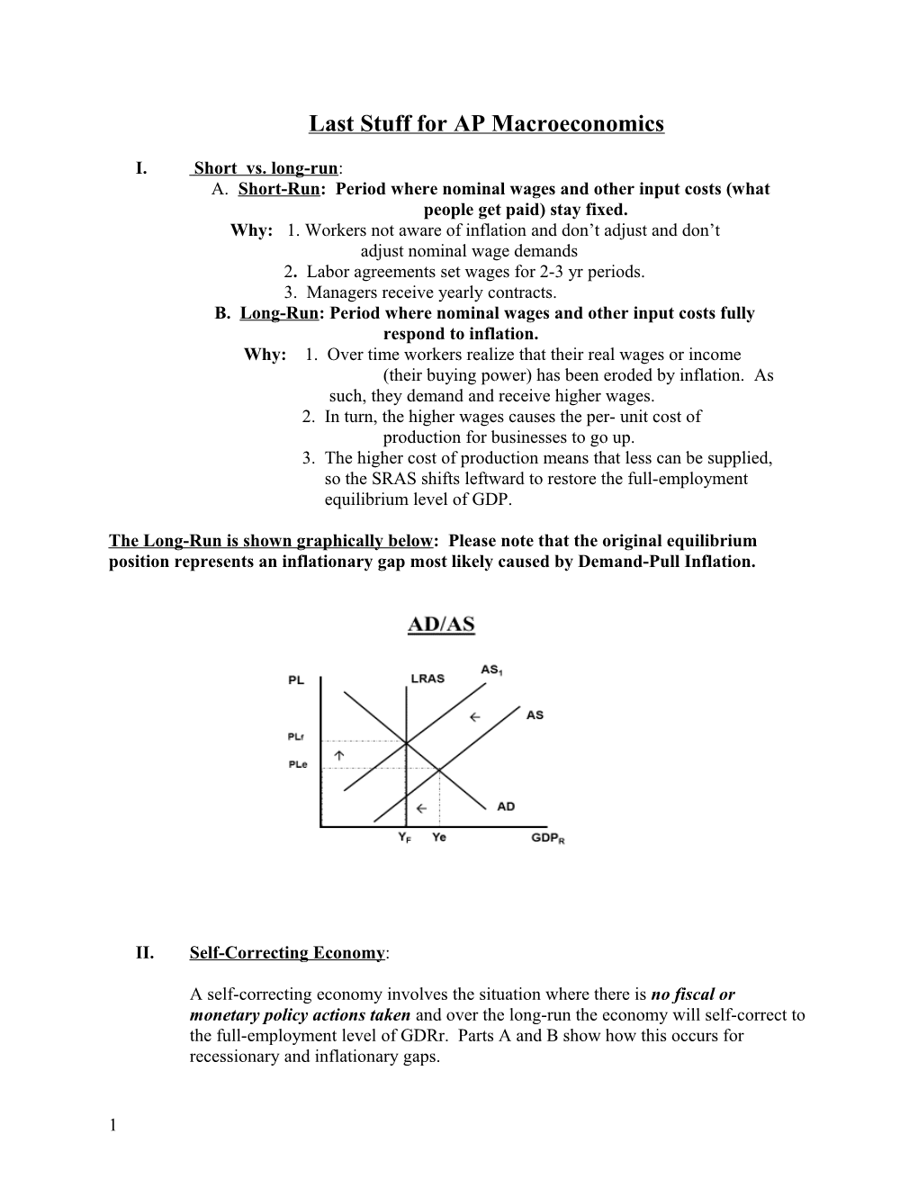 Last Stuff for AP Macroeconomics