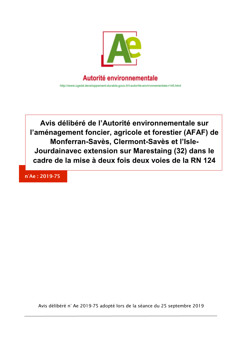 Isle-Jourdain Et Avec Extension Sur Marestaing (32) Page 1 Sur 18 Préambule Relatif À L’Élaboration De L’Avis