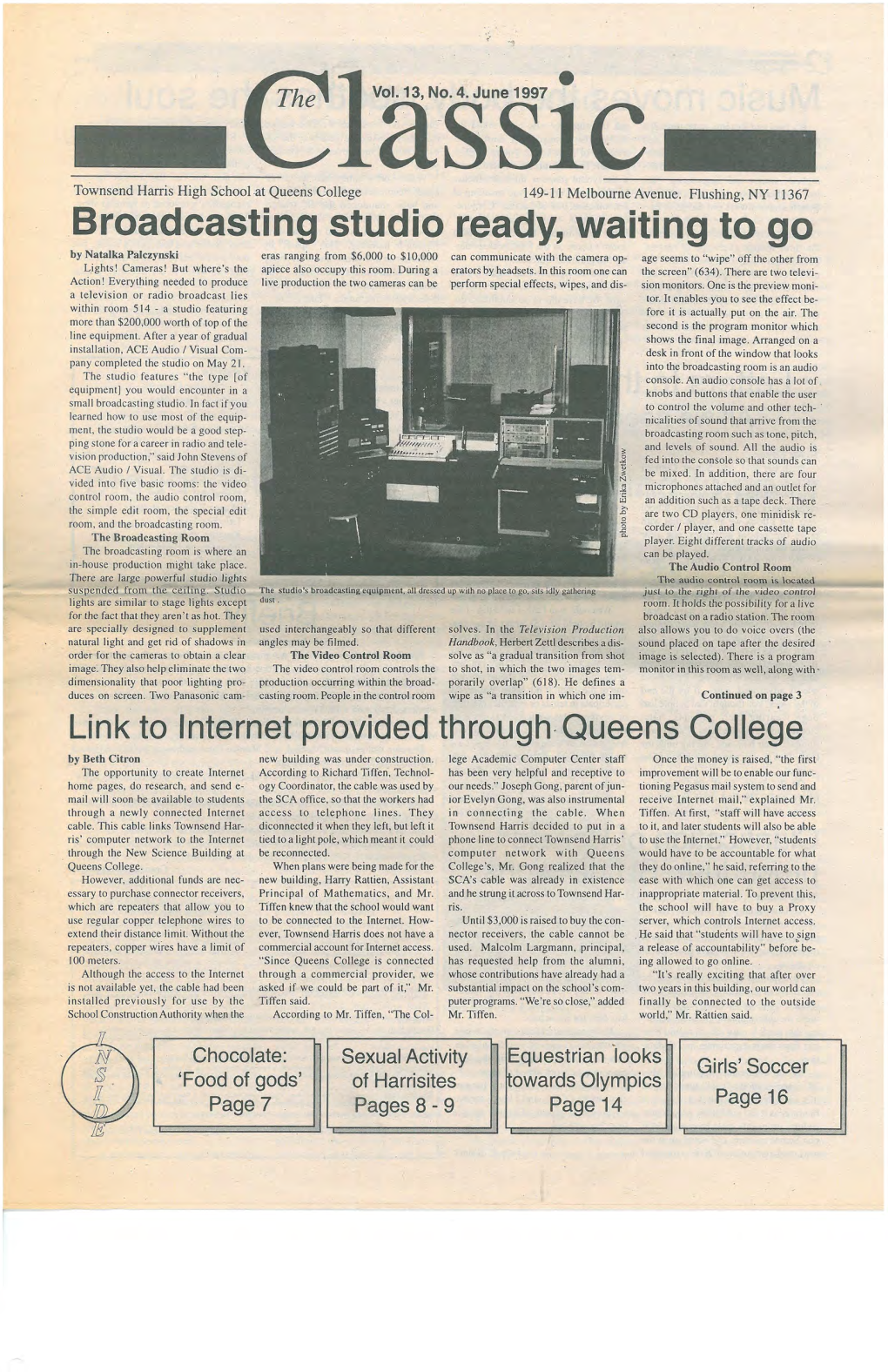 June 1997 • Asstc Townsend Harris High School.At Queens College 149-11 Melbourne Avenue