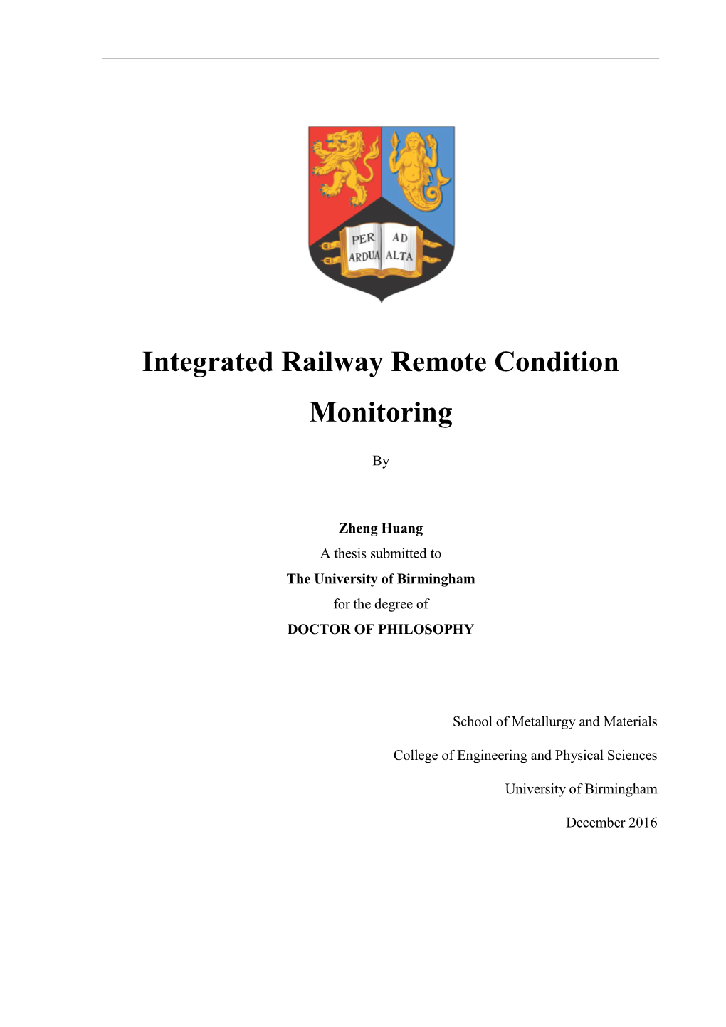 Integrated Railway Remote Condition Monitoring