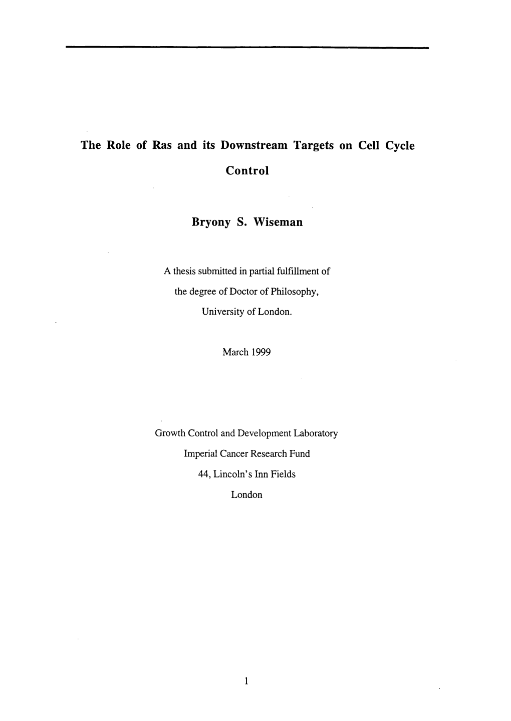 The Role of Ras and Its Downstream Targets on Cell Cycle Control