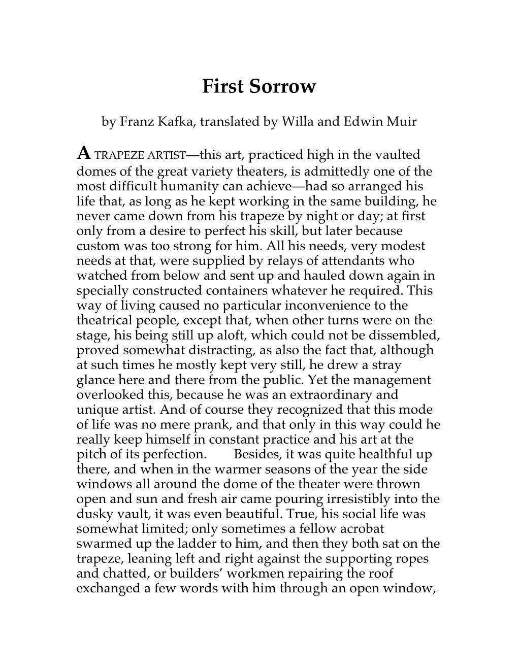 First Sorrow