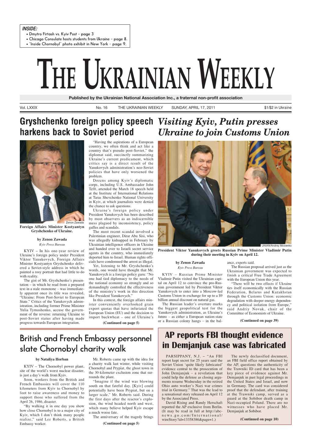 The Ukrainian Weekly 2011, No.16