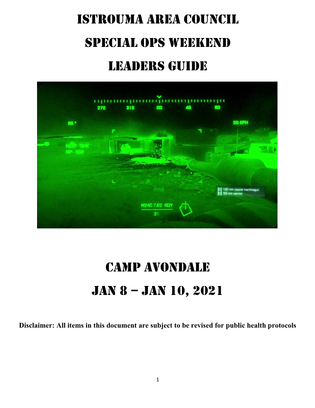 Istrouma Area Council Special Ops Weekend Leaders Guide Camp