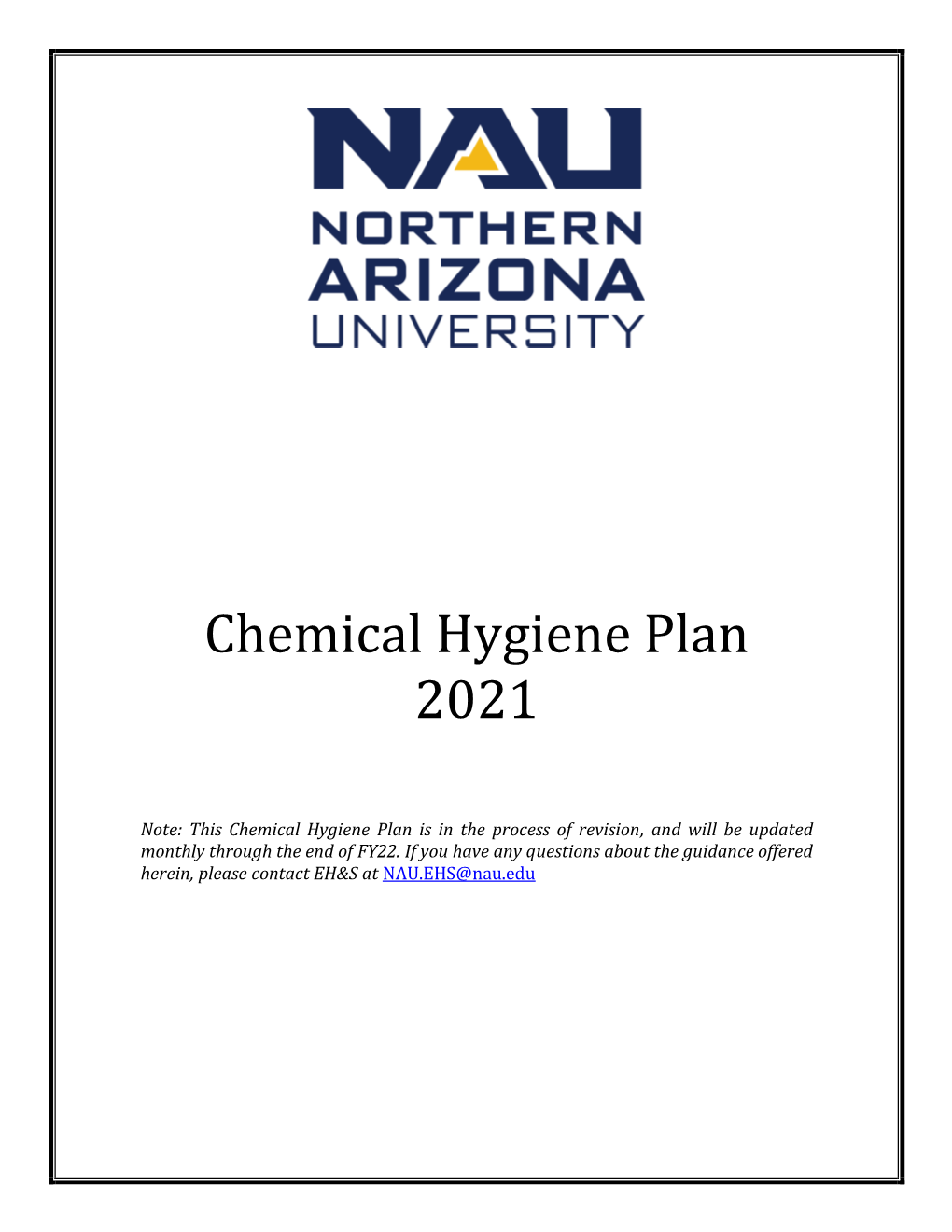 Chemical Hygiene Plan 2021