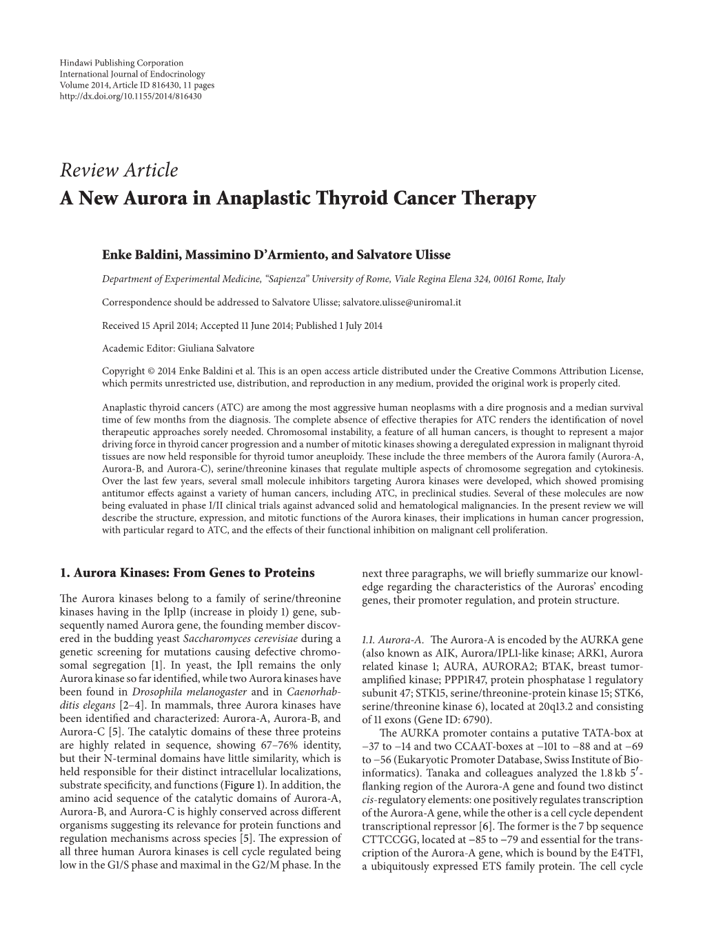 A New Aurora in Anaplastic Thyroid Cancer Therapy