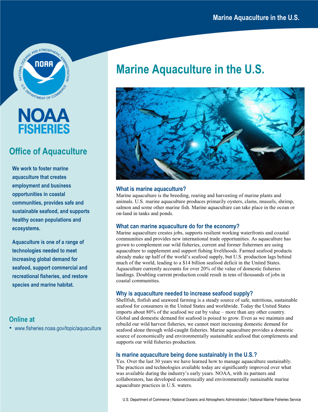 Marine Aquaculture in the U.S