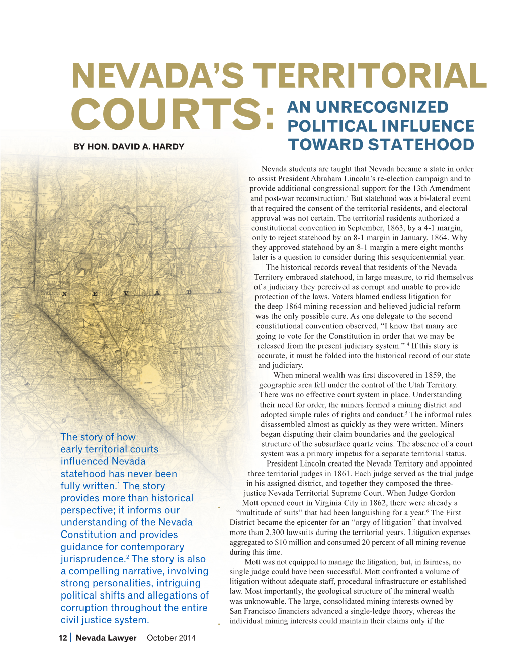Nevada's Territorial Courts