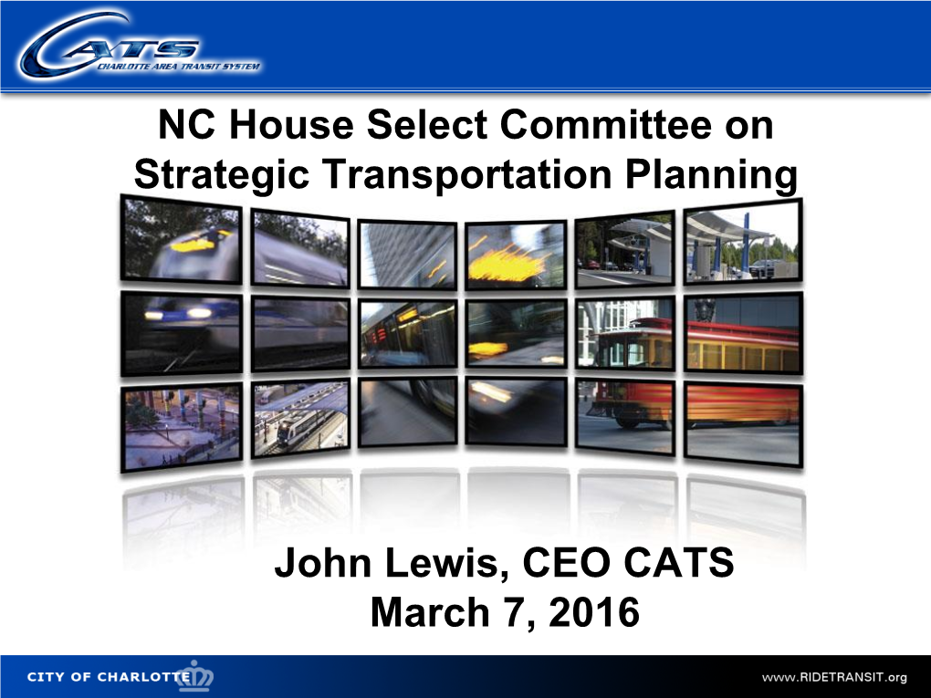 NC House Select Committee on Strategic Transportation Planning