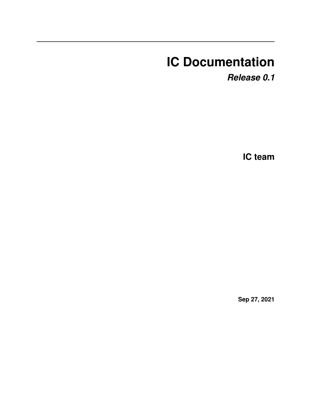 IC Documentation Release 0.1