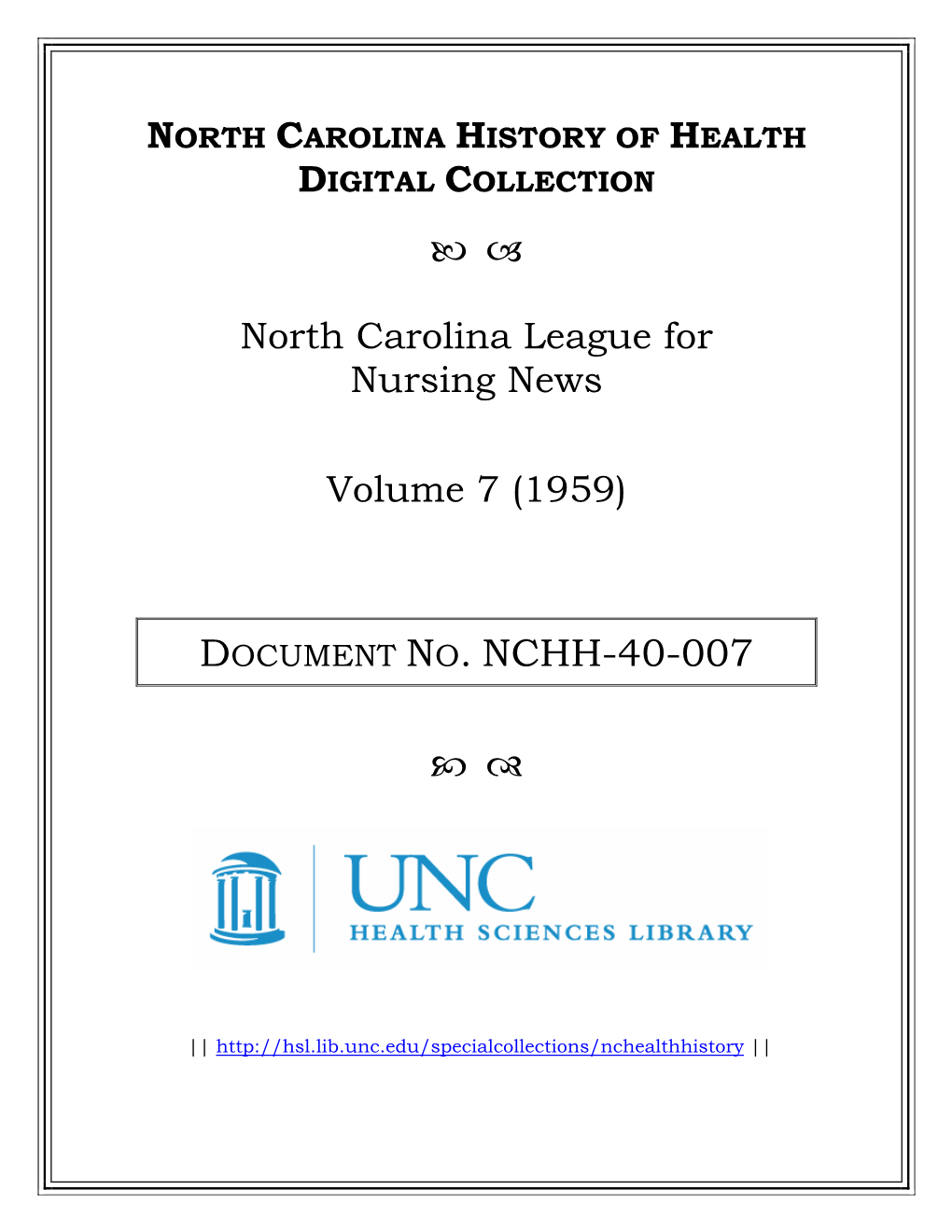 Document No. Nchh-40-007   