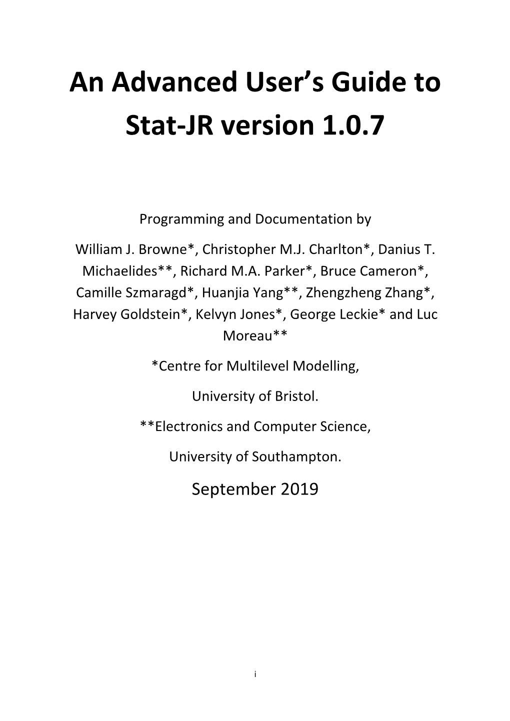 Stat-JR Advanced User's Guide