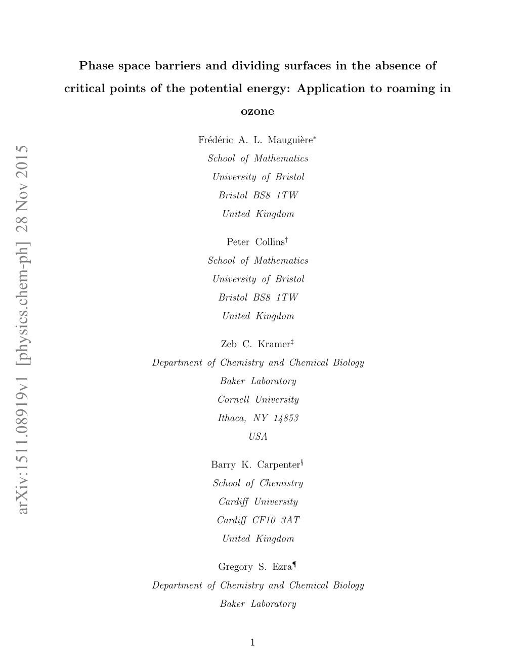 Phase Space Barriers and Dividing Surfaces in the Absence of Critical Points of the Potential Energy: Application to Roaming in Ozone