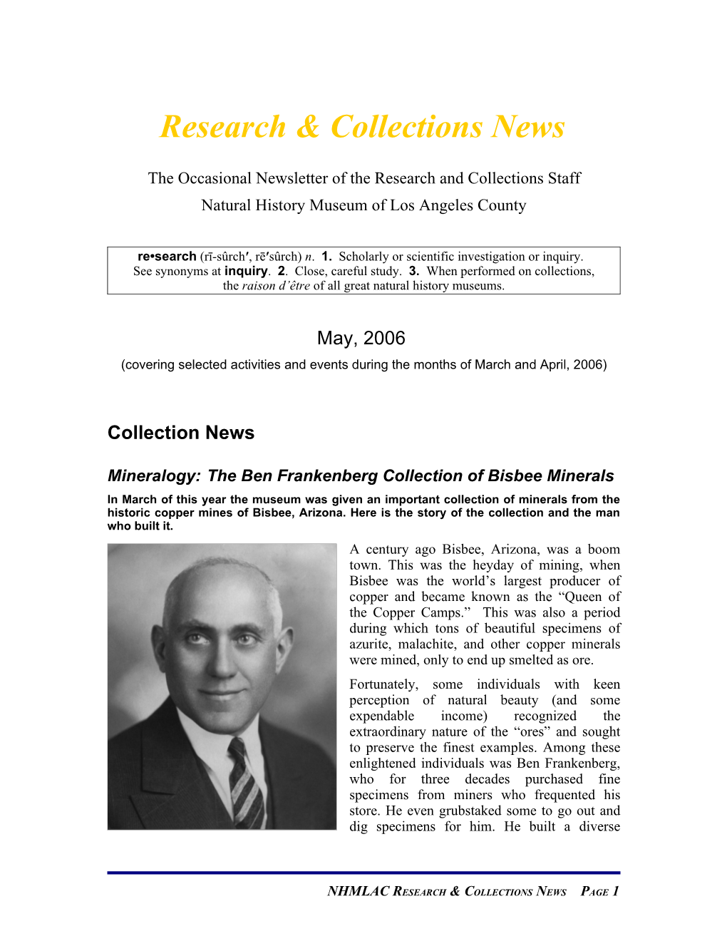 2006-05 R&C Newsletter