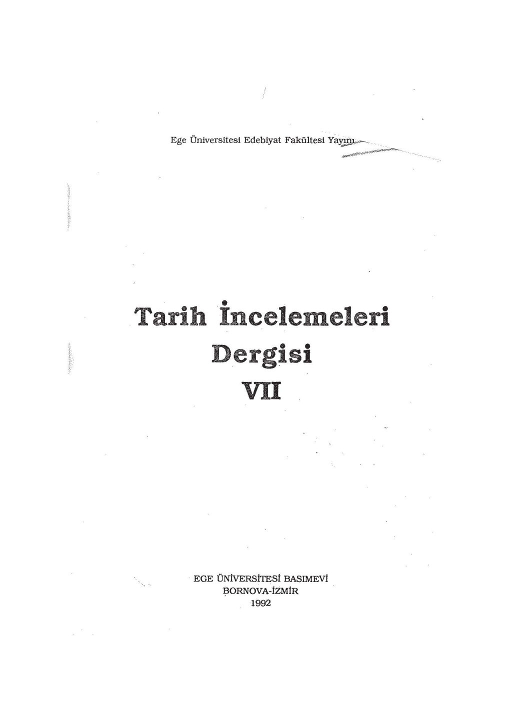 Tarih Incelemeleri•