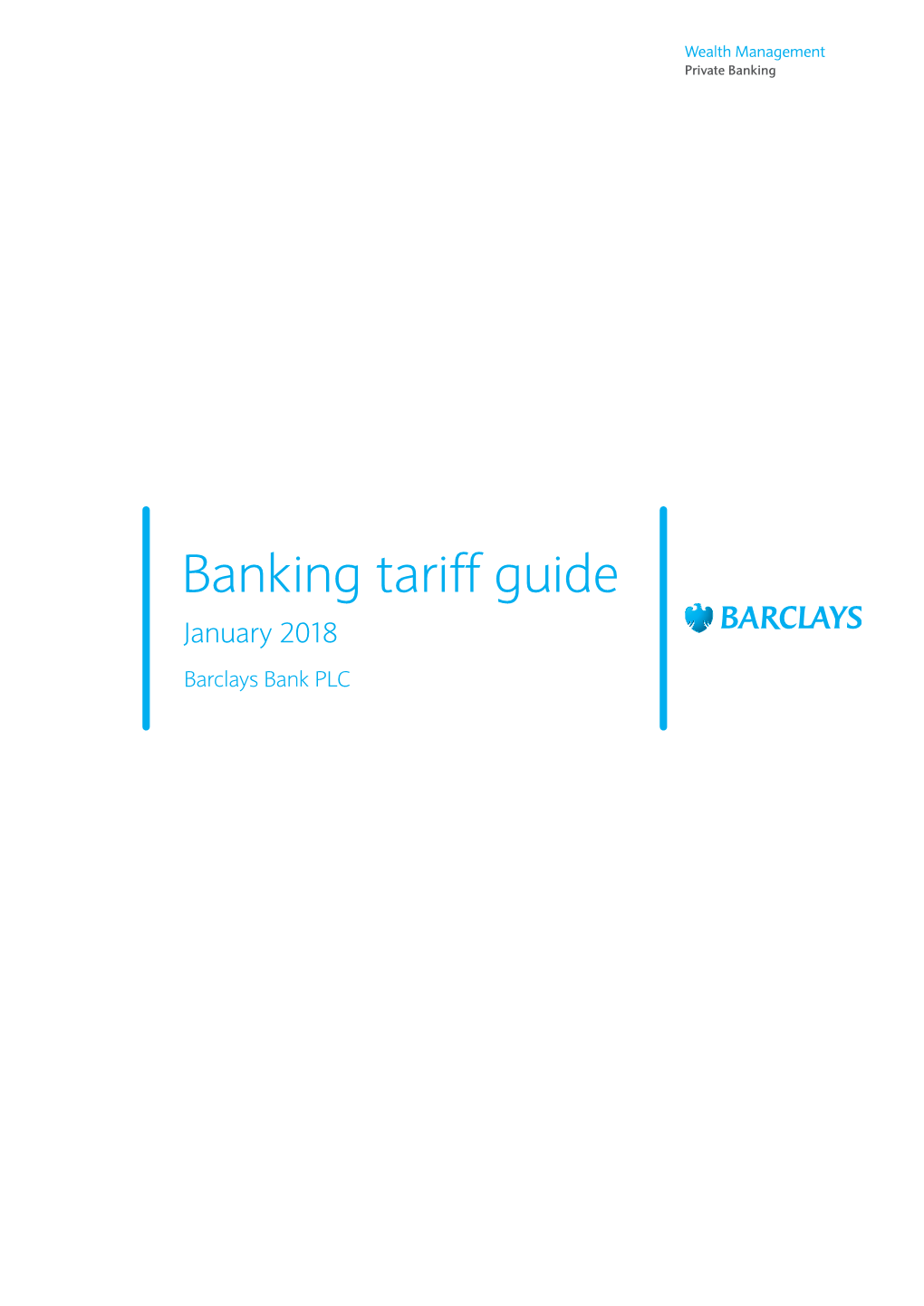 Banking Tariff Guide January 2018 Barclays Bank PLC