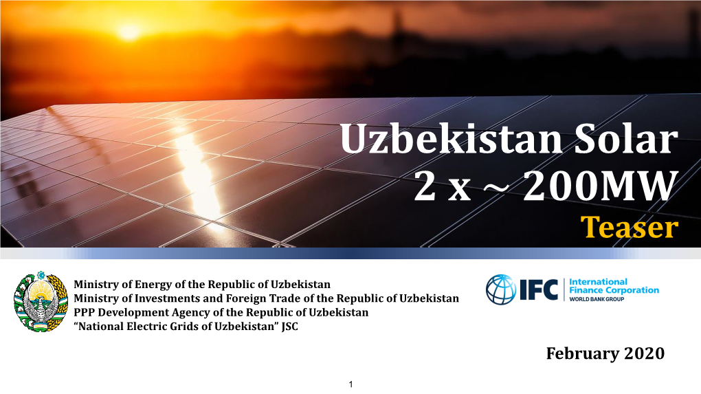 Uzbekistan Solar 2 X ~ 200MW Teaser