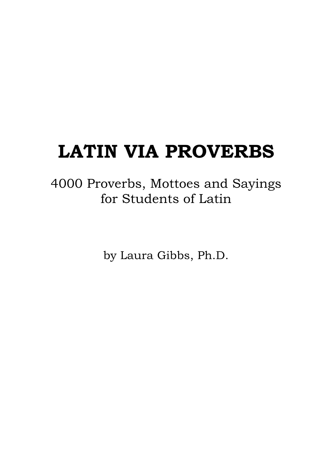 Latin Via Proverbs