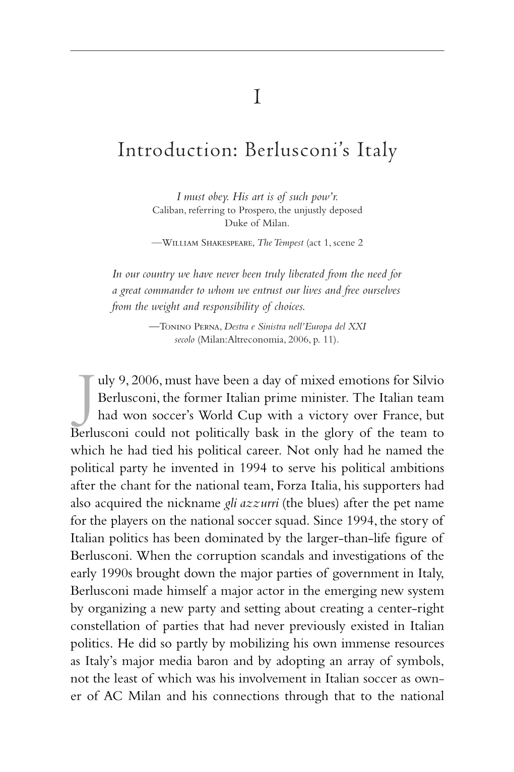 Introduction: Berlusconi's Italy