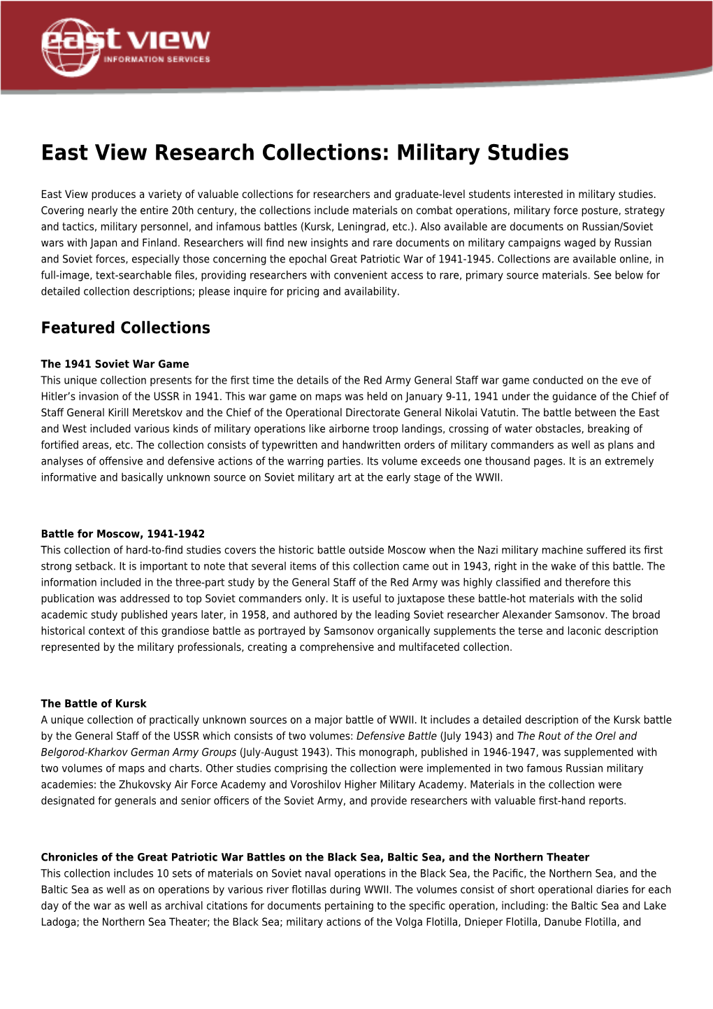 Military Studies