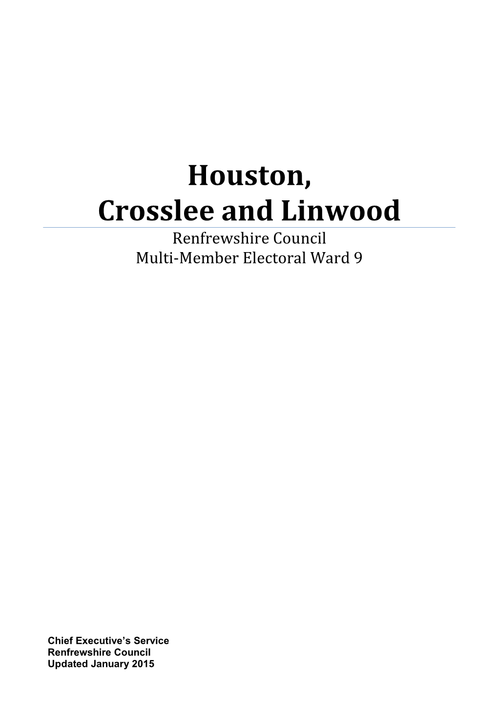 Houston, Crosslee and Linwood Renfrewshire Council Multi-Member Electoral Ward 9