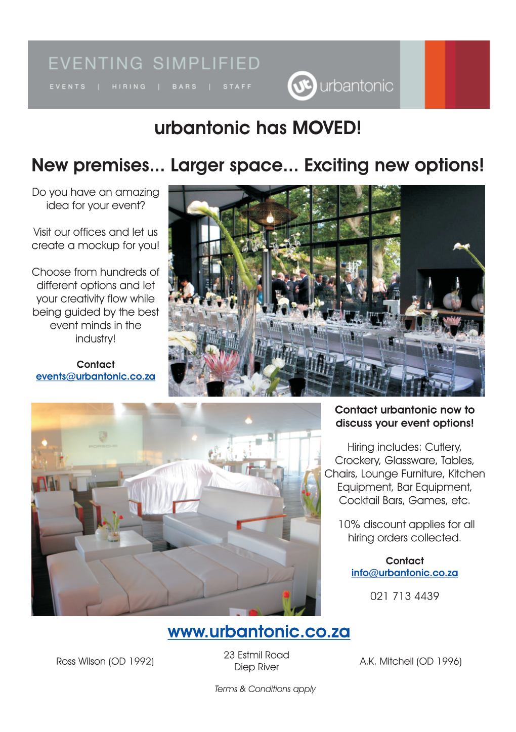 Urbantonic Has MOVED! New Premises