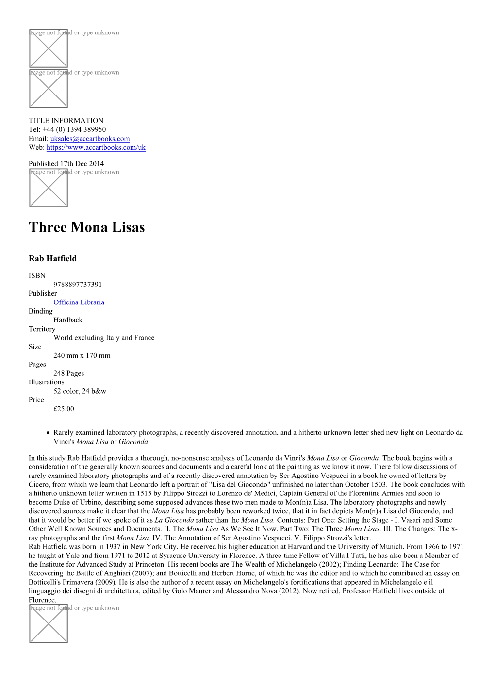 Three Mona Lisas Datasheet