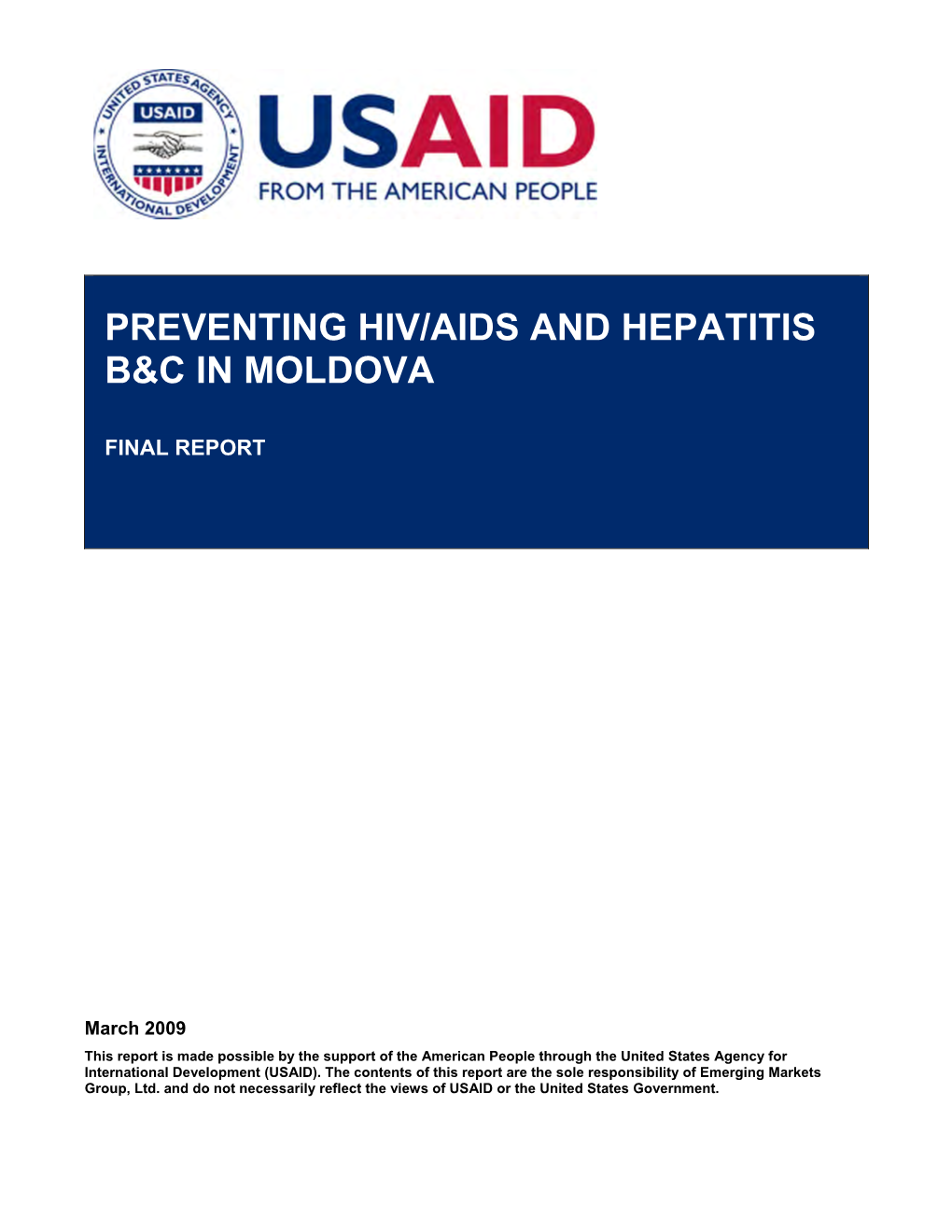 Preventing Hiv/Aids and Hepatitis B&C in Moldova