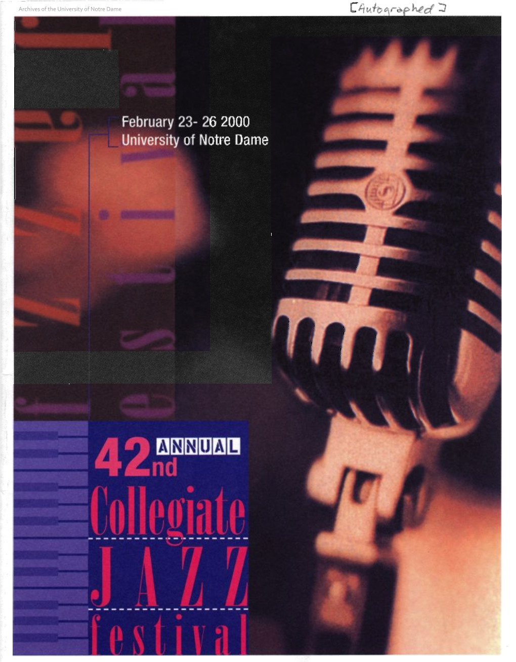 Notre Dame Collegiate Jazz Festival Program, 2000