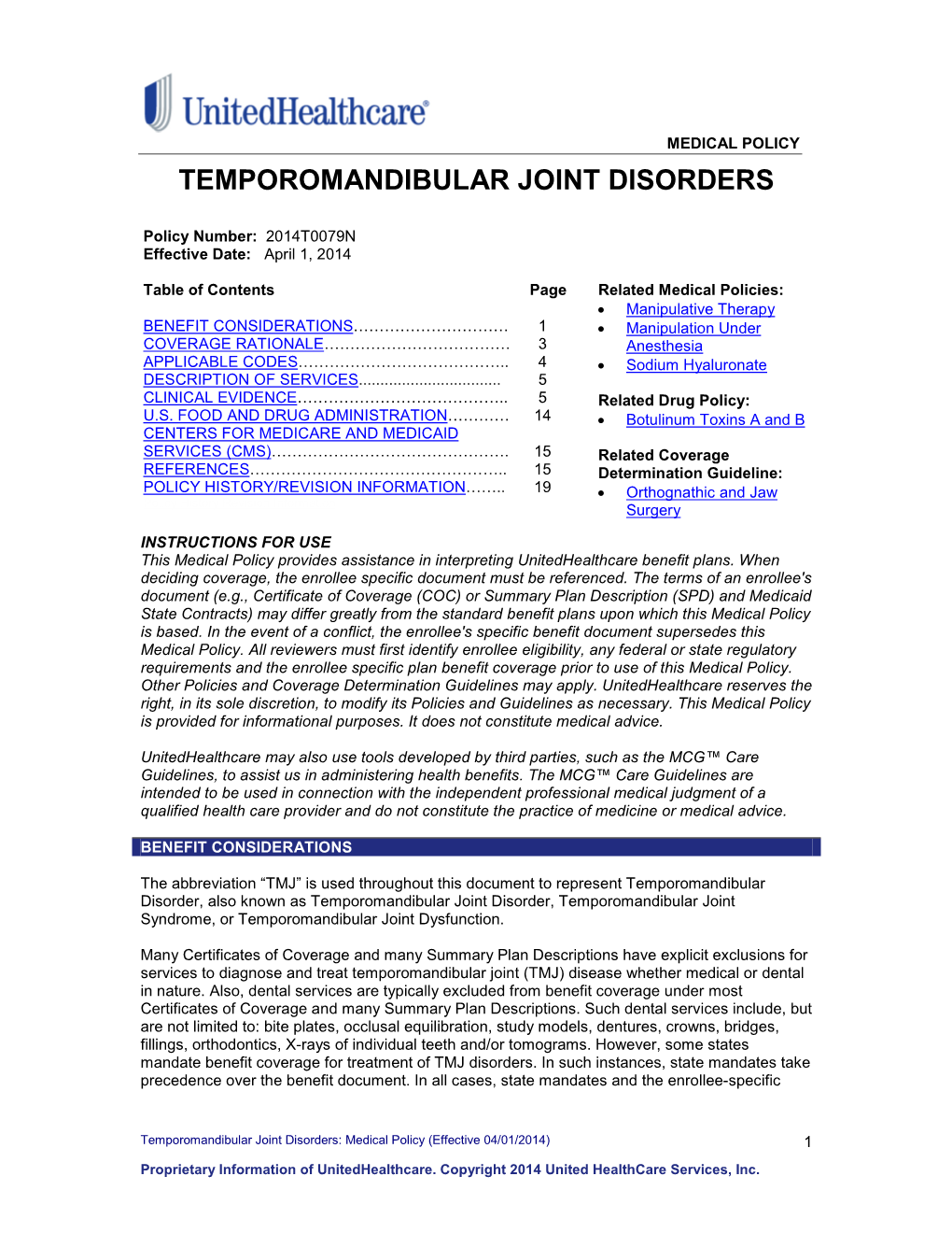 Temporomandibular Joint Disorders